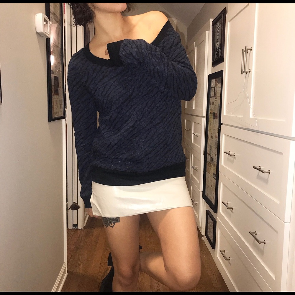 Urban Outfitters Blue Zebra Print Sweater